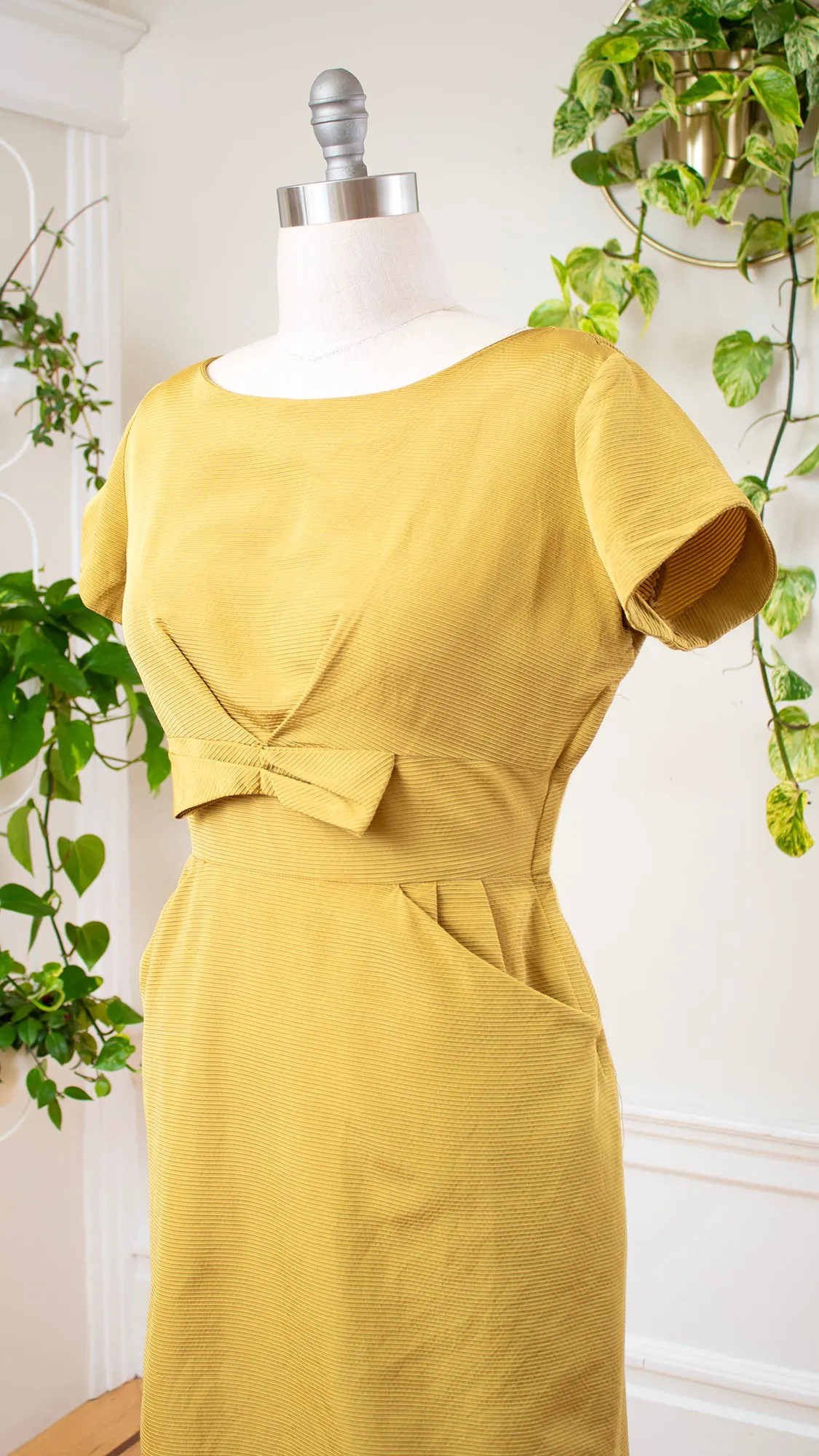 1960s Yellow Wiggle Dress | large
