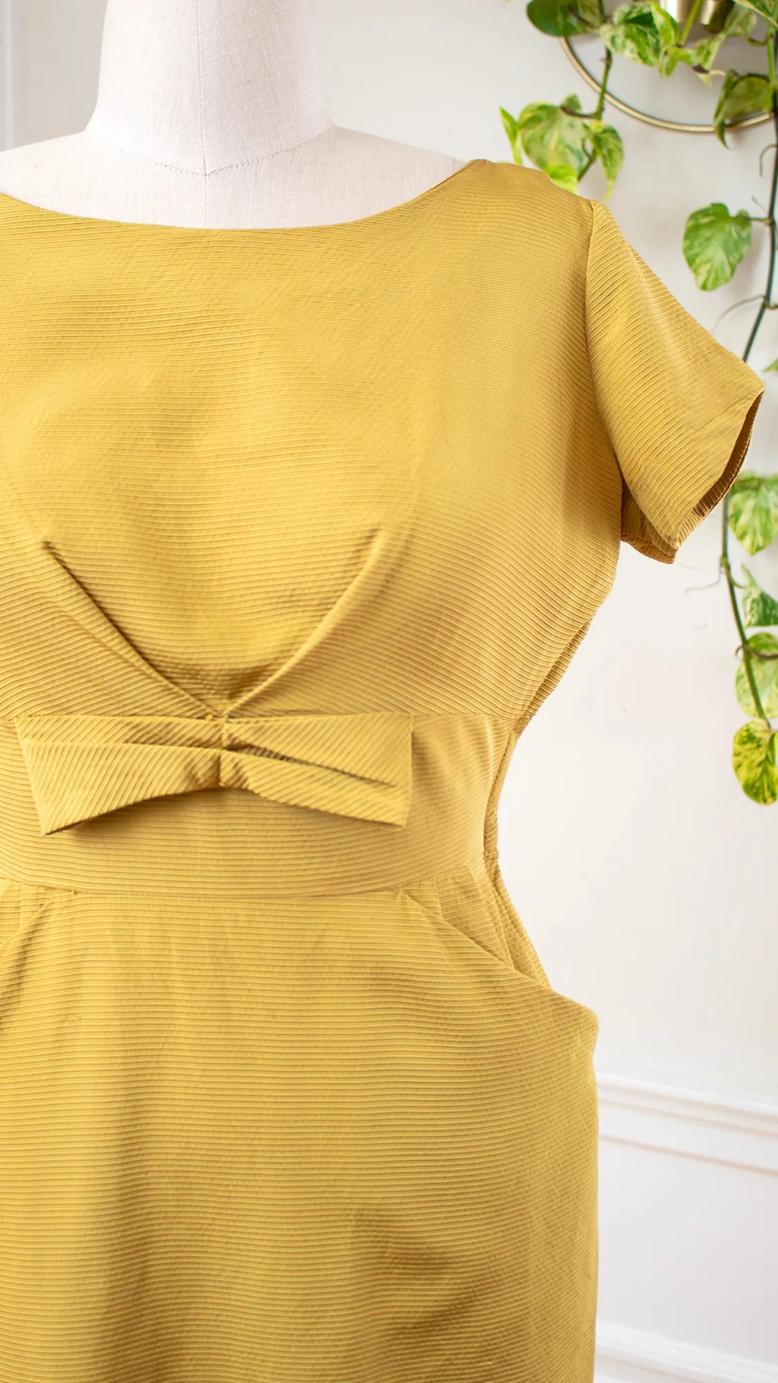 1960s Yellow Wiggle Dress | large
