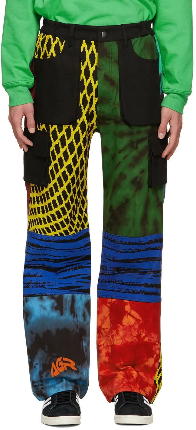 AGR SSENSE Exclusive Multicolor Hand-Printed Cargo Pants