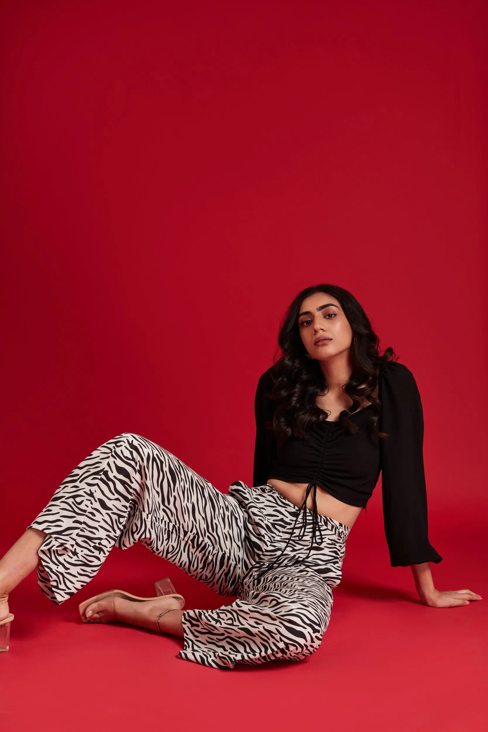 Black & White Animal Print High Waisted Pants