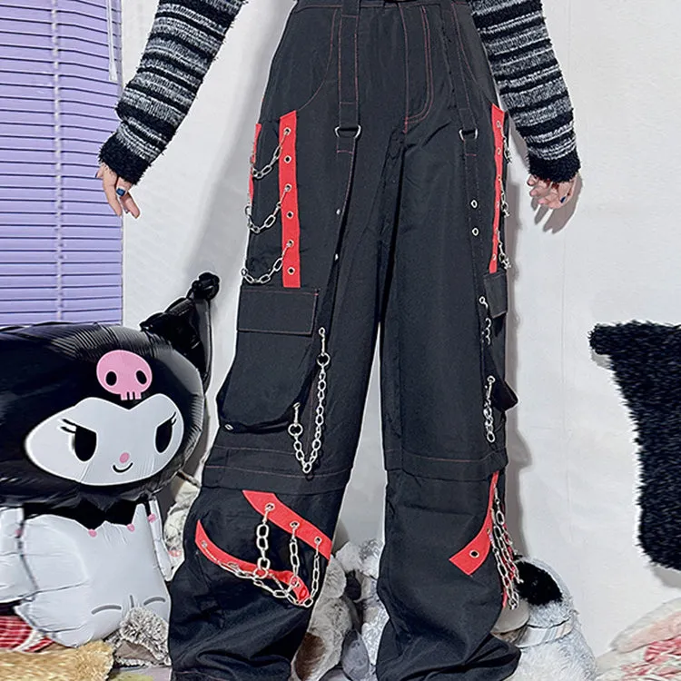 Black High-waisted Loose Fit Casual Cargo Pants