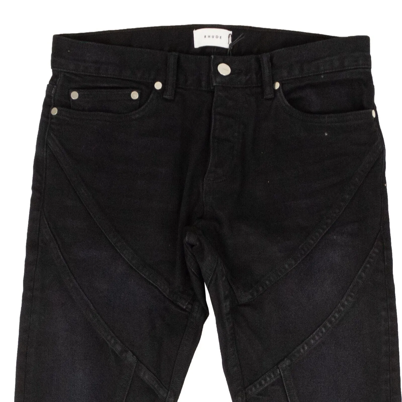 Black Rhoadster Denim Straight Leg Pants