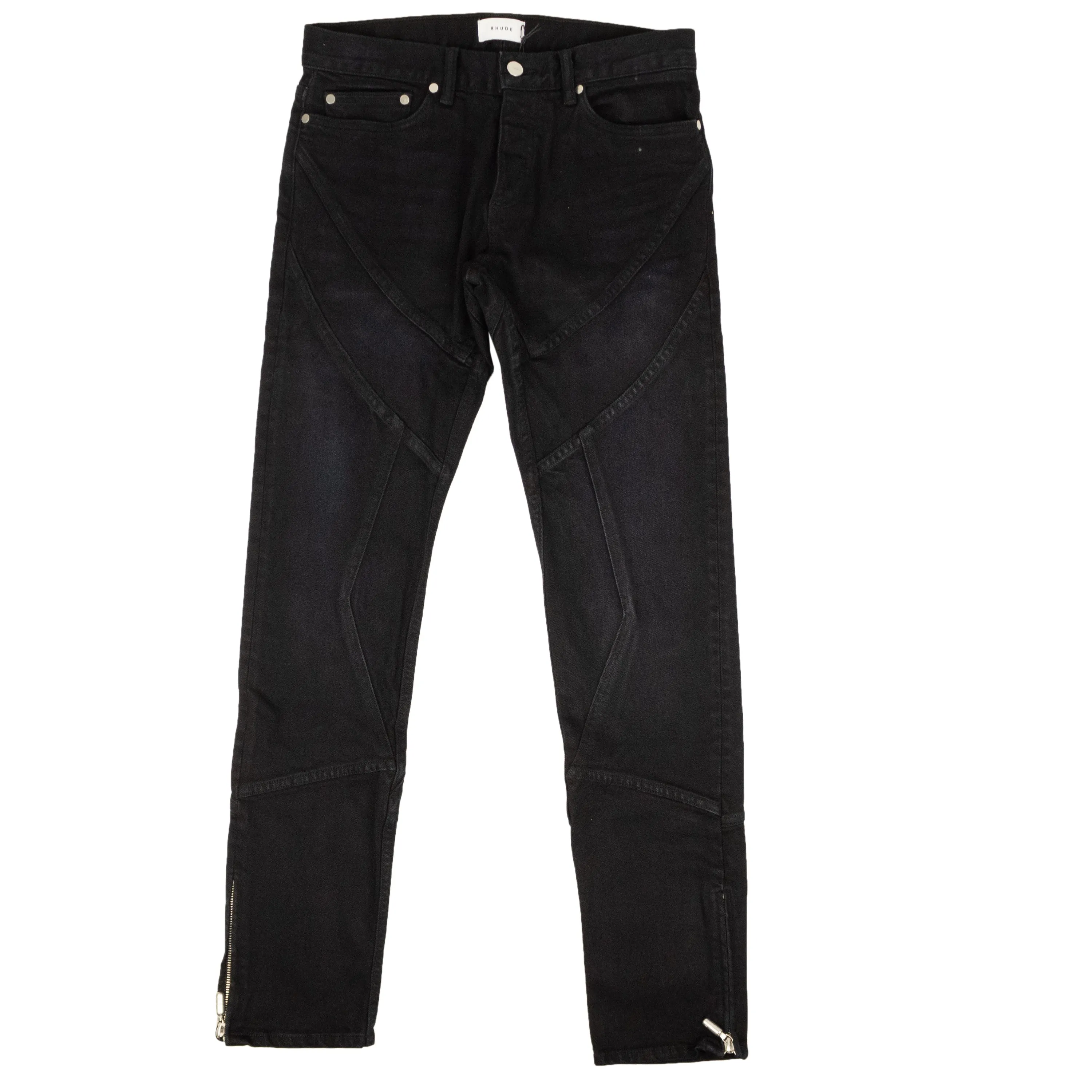 Black Rhoadster Denim Straight Leg Pants