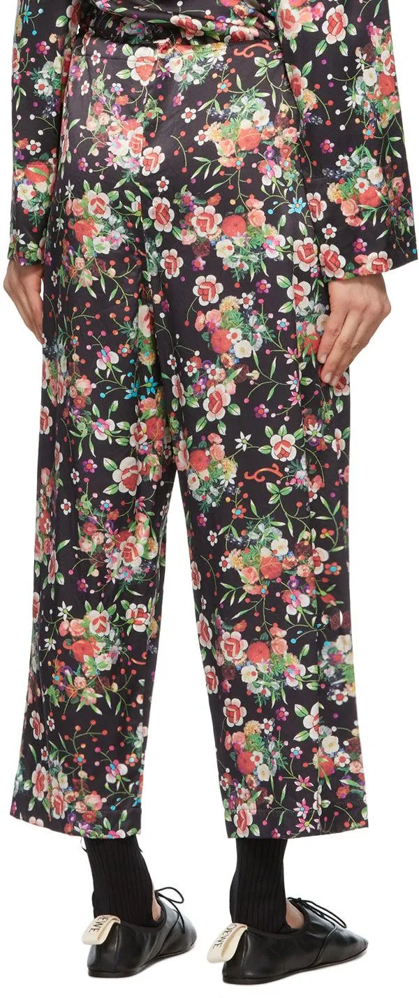 Comme des GarÃ§ons Comme des GarÃ§ons Black Silk Printed Lounge Pants