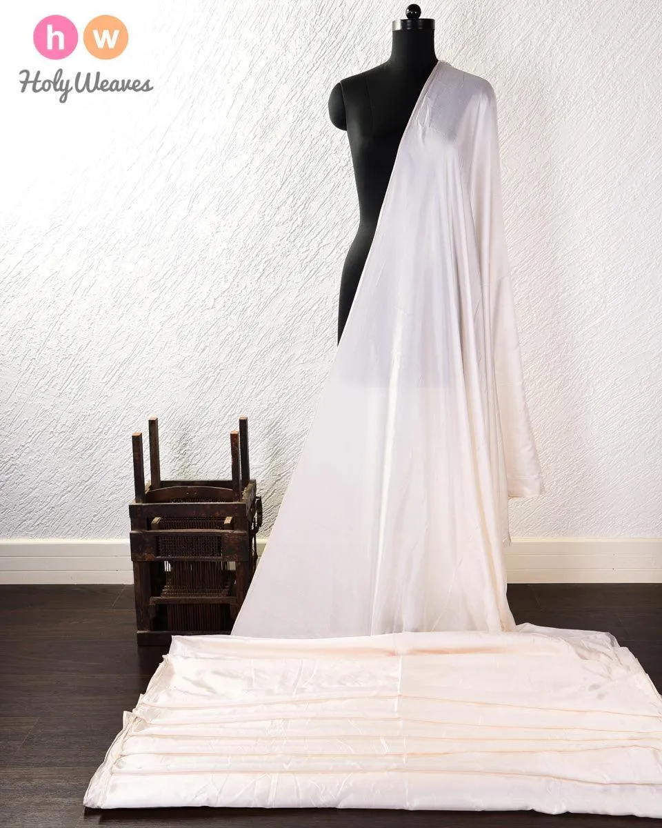 Cream Drill Plain Woven Silk Fabric
