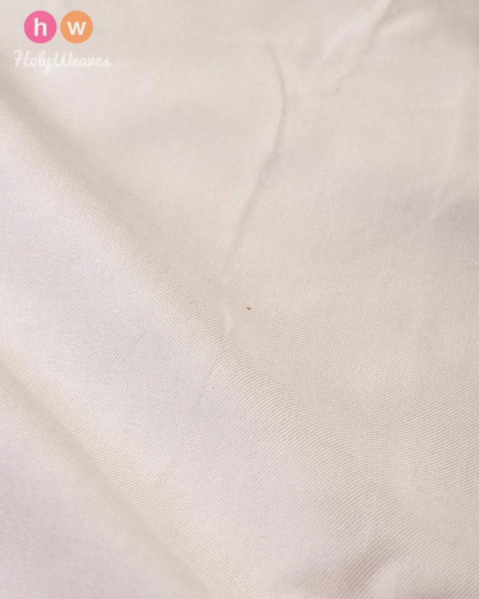 Cream Drill Plain Woven Silk Fabric