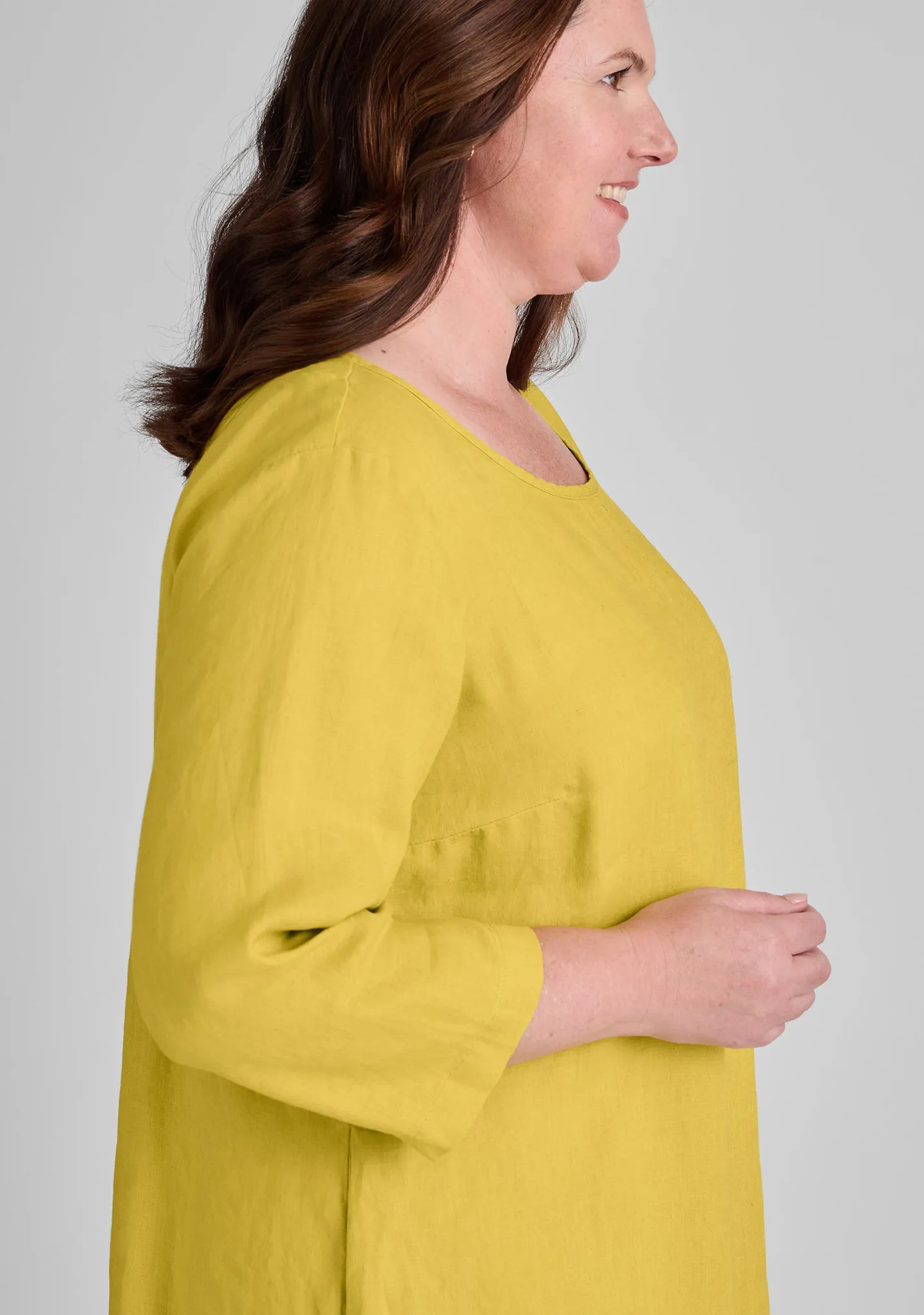Happy Gathers Dress - Linen Shift Dress