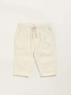 HOP Baby Off-White Solid Pants