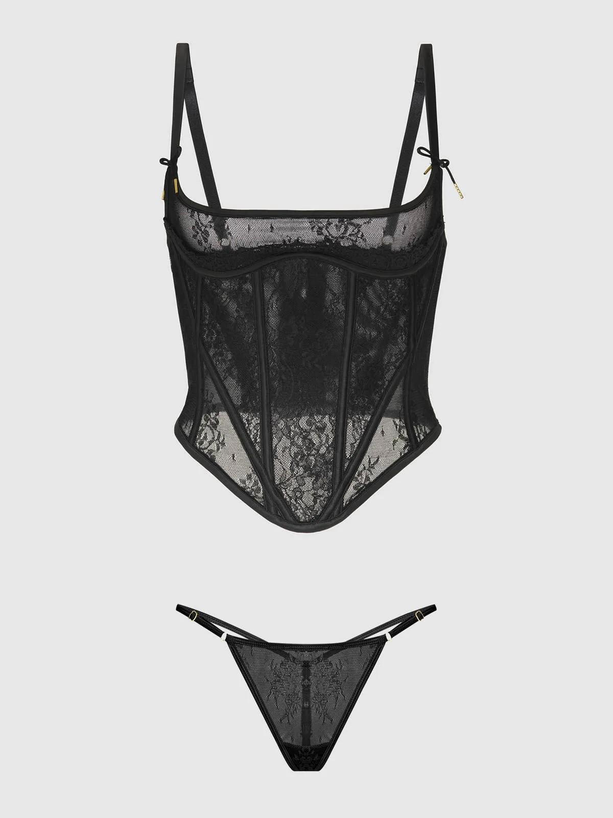 Jocelyn Lace Underwire Bustier & G-String Set