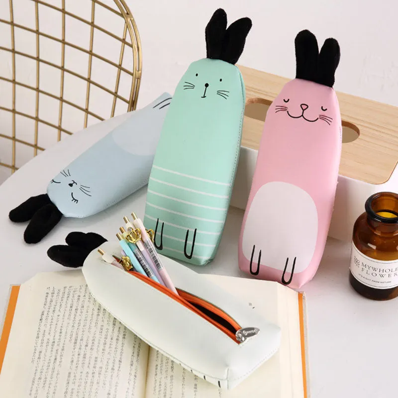 Kawaii Bunny Leather Pencil Case