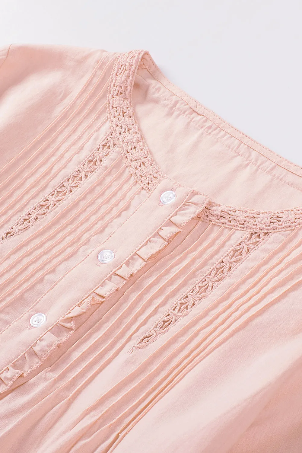 Lace Crochet Button-up Long Sleeve Shirt