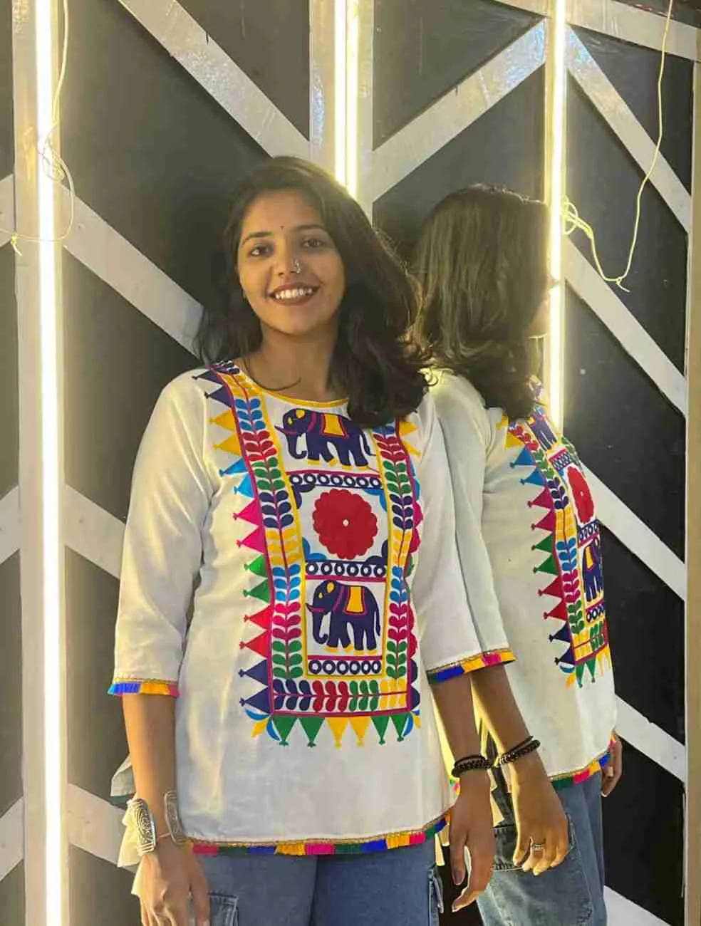 Navratri Garba Special Rayon Cotton Women's Top