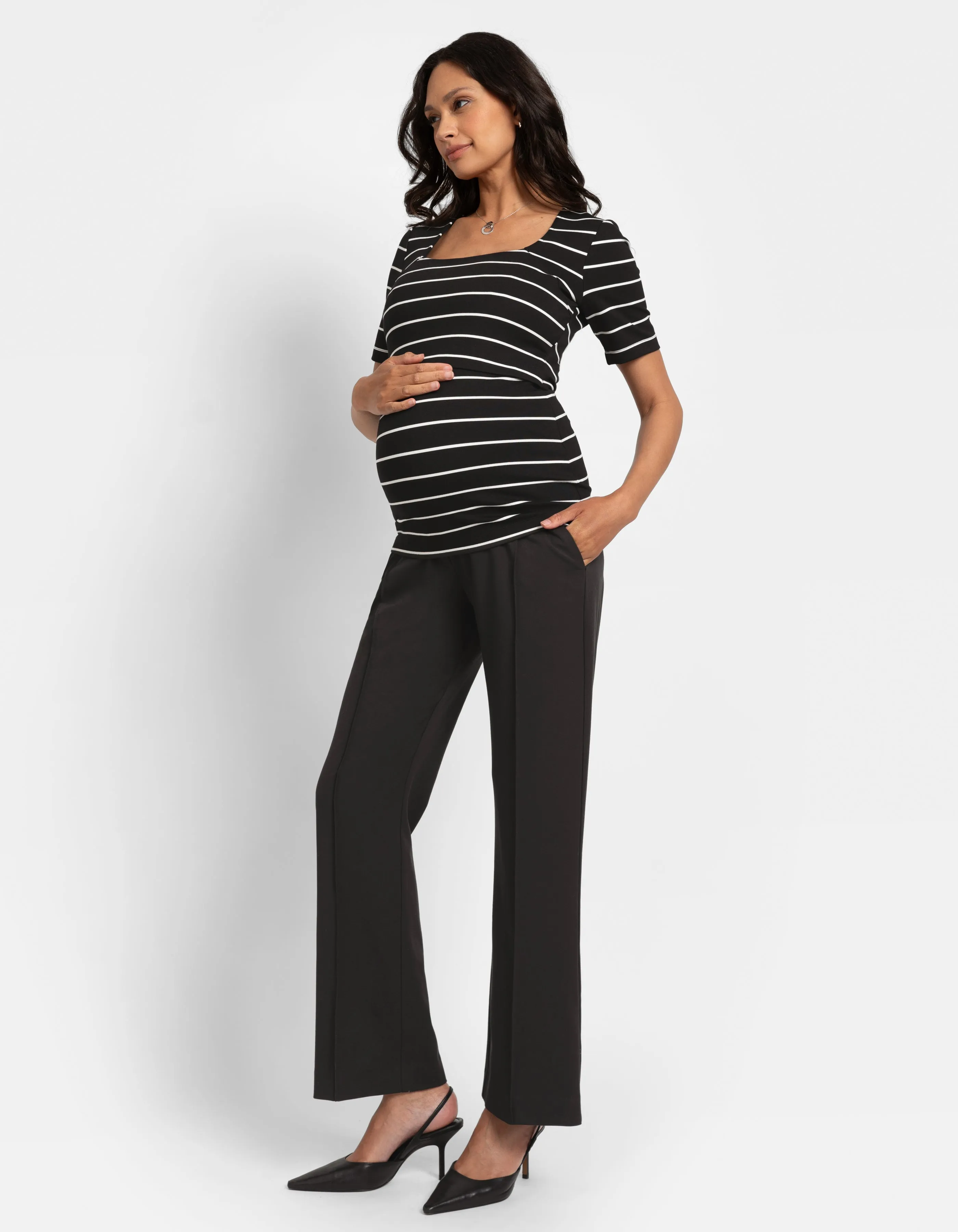 Over Bump Bootcut Maternity Trousers