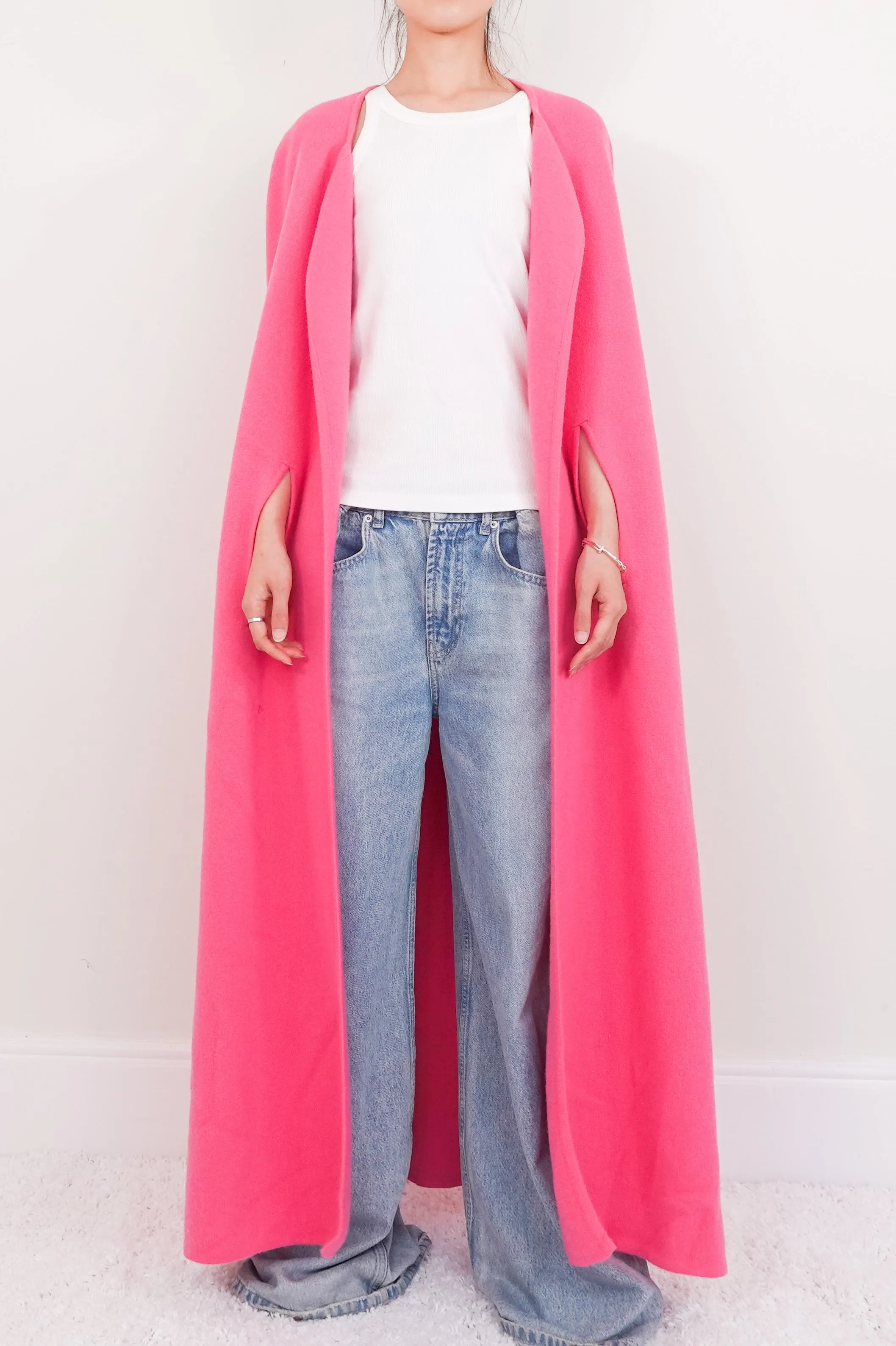 Pink merino cape RRP £350
