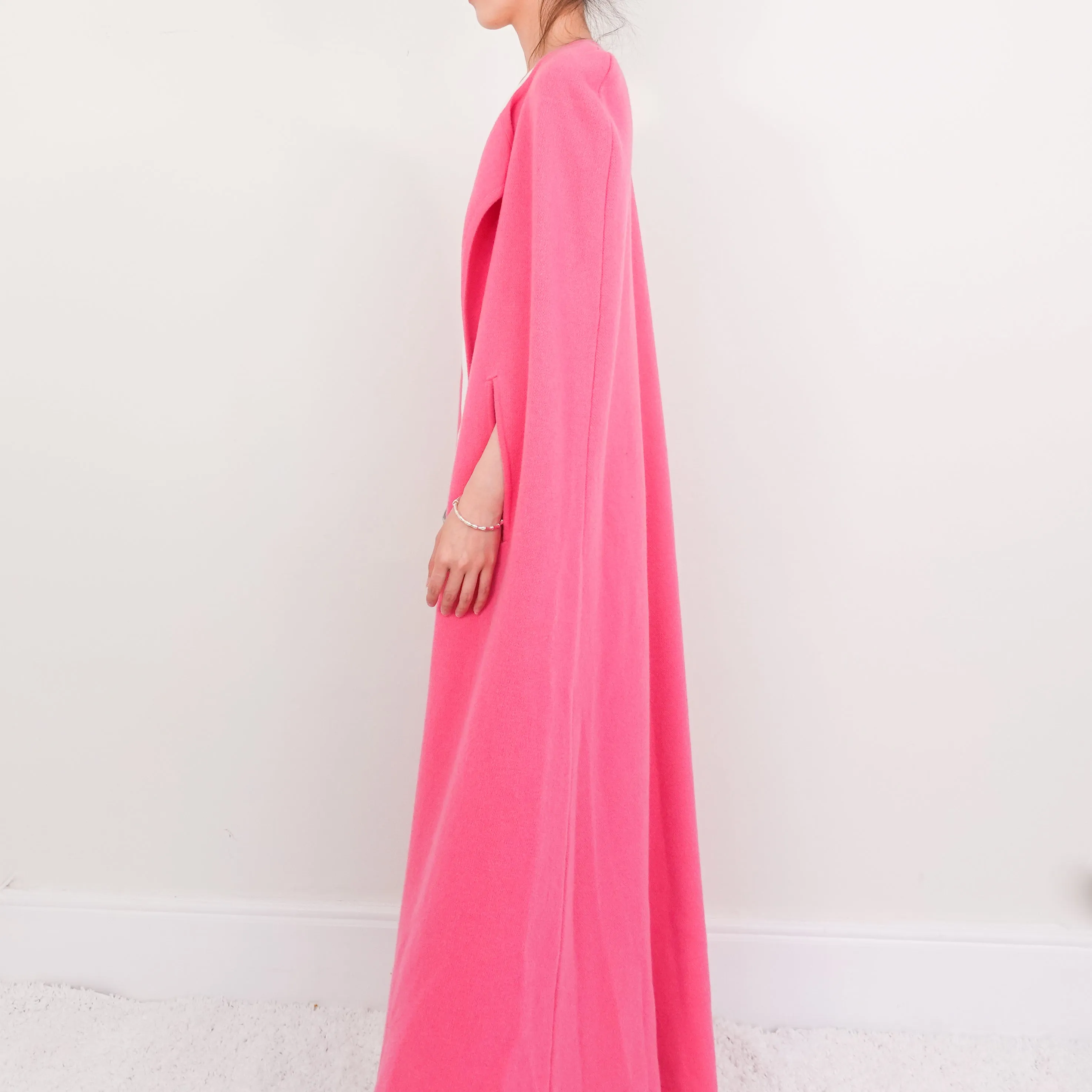 Pink merino cape RRP £350
