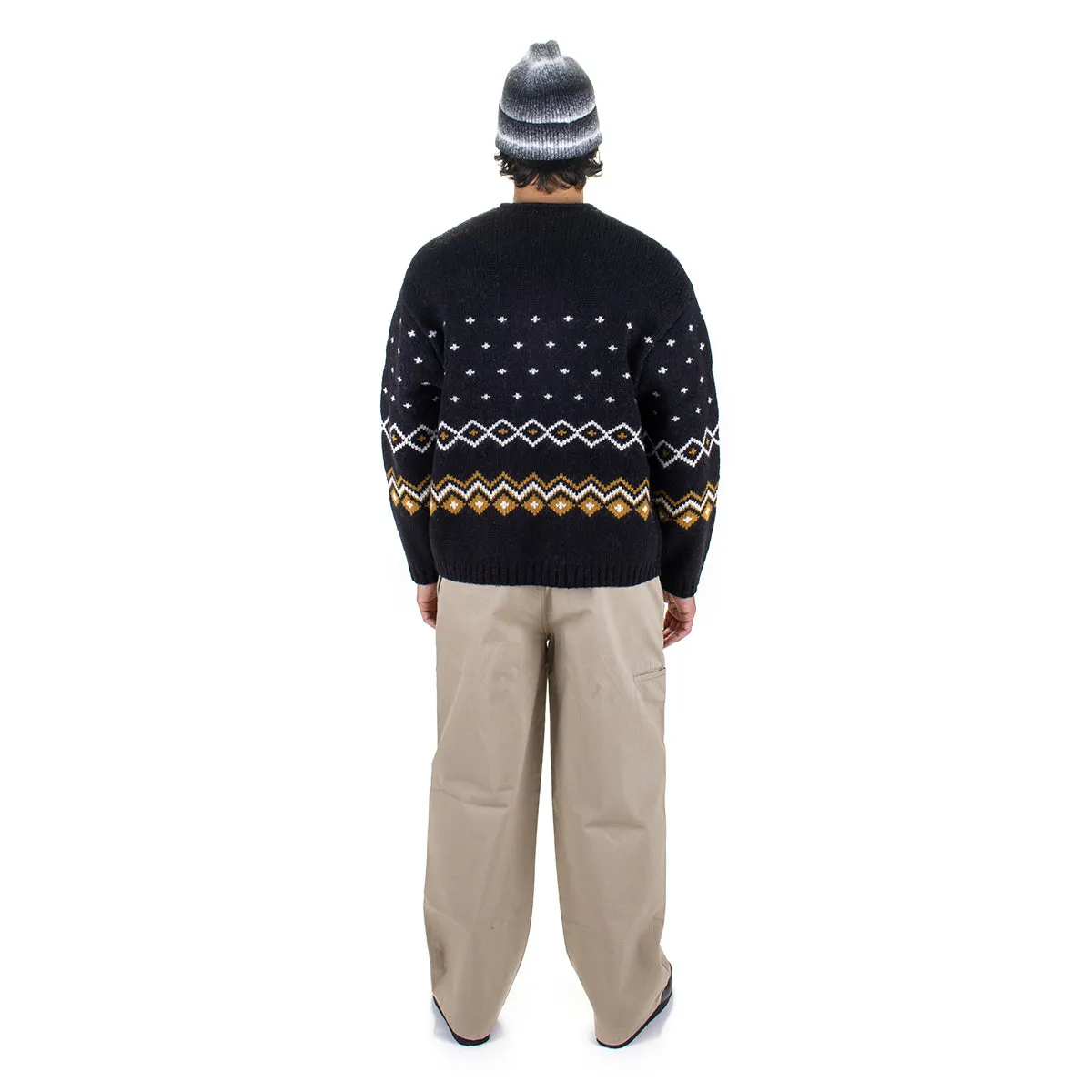 Roll V-Neck Fairisle Sweater