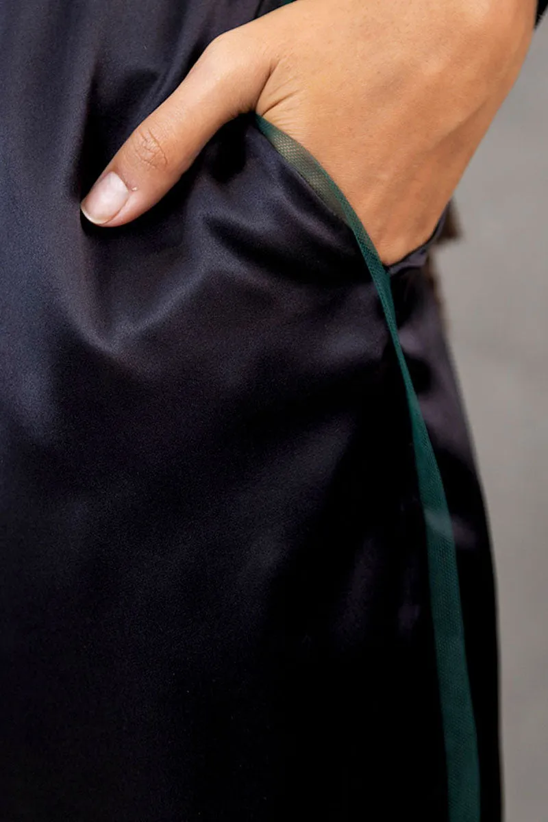 Satin Wide Leg Pant - Black- Made to Order