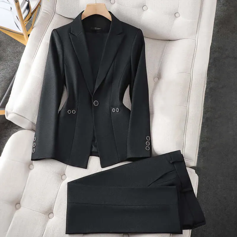 Women's Tailored Blazer & Trouser Set - Professional Formal Wear